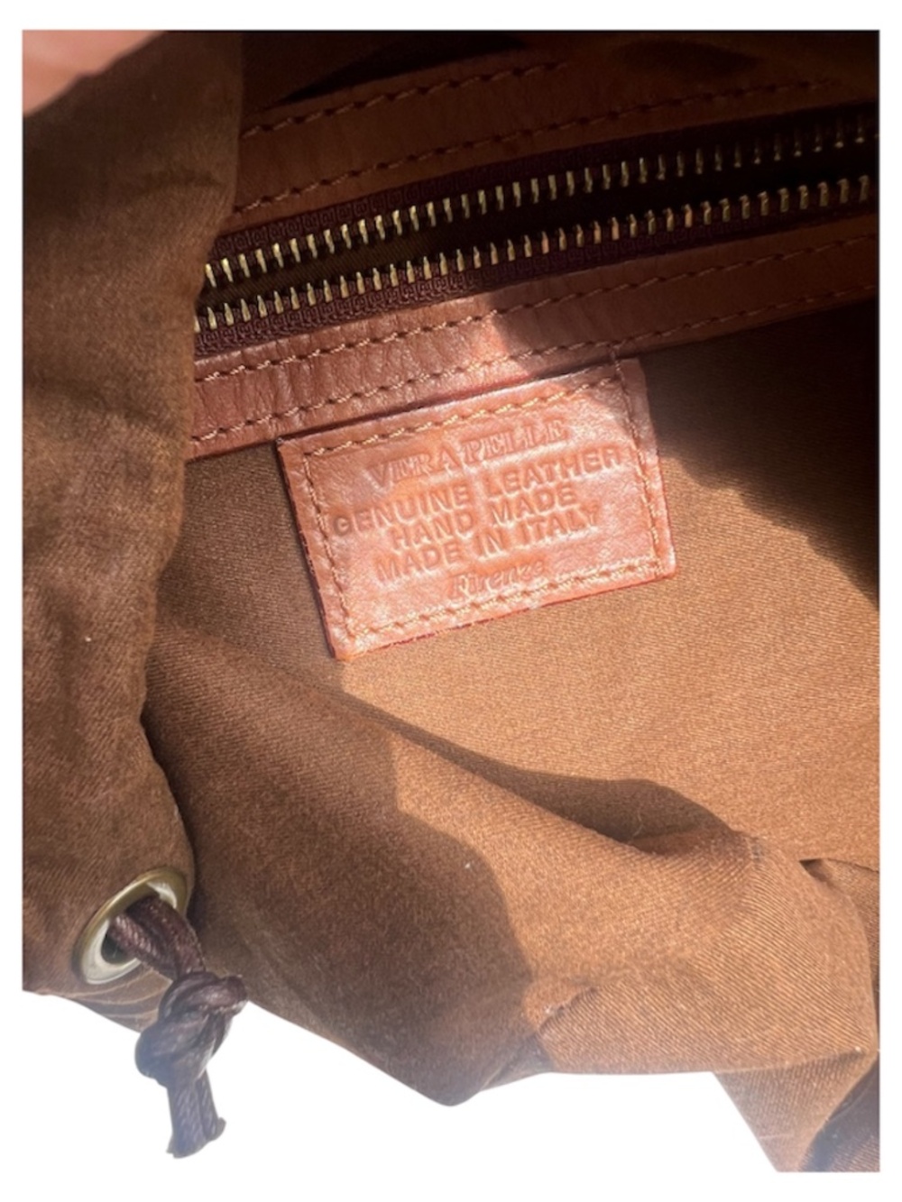 Menotti Firenze Vera Pella Woven Boho Leather Bucket Crossbody Shoulder Bag - Picture 7 of 10